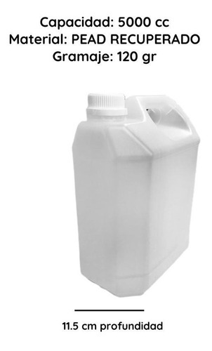 Imagen 7 de 10 de Bidones Plasticos 5 Litros Nuevo Material Reciclado X 60 U
