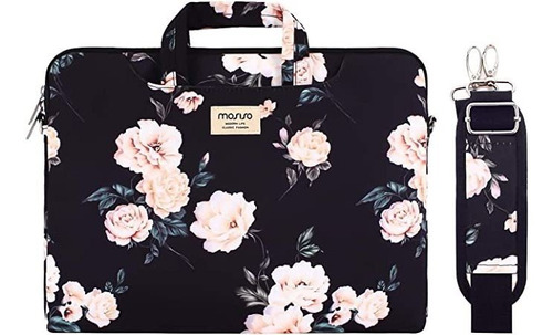 Funda Maletin Mosiso Para Macbook Pro13.3- 14  Negra Flor