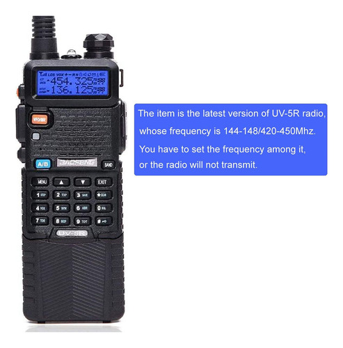 Baofeng Uv-5r Dual Band Two Way Radio With 3800mah Li-ion Ba