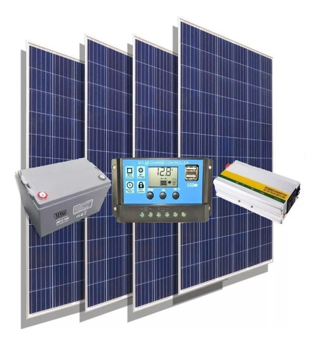 Kit Solar Inversor 1500w 220v Panel Energia Casa Campo M7 B
