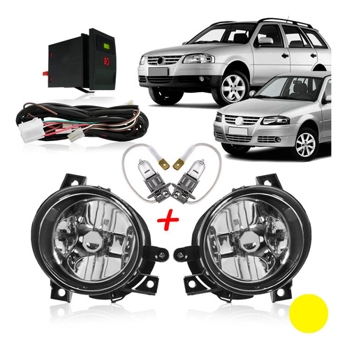 Kit Farol Milha Neblina Gol G4 + 2 Lâmpada Brindes