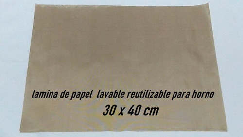 Lamina Papel Plancha Antiadherente Lavable P/ Horno 30x40 Cm