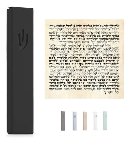 Funda Suri Modern Mezuzah, Negra, Autoadhesiva, Con...