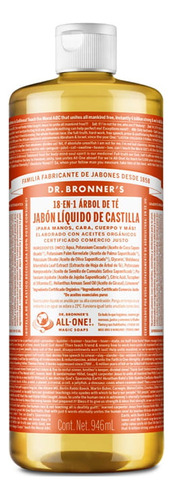 Jabón De Castilla Organico Dr Brooner´s Arbol De Te 946 Ml