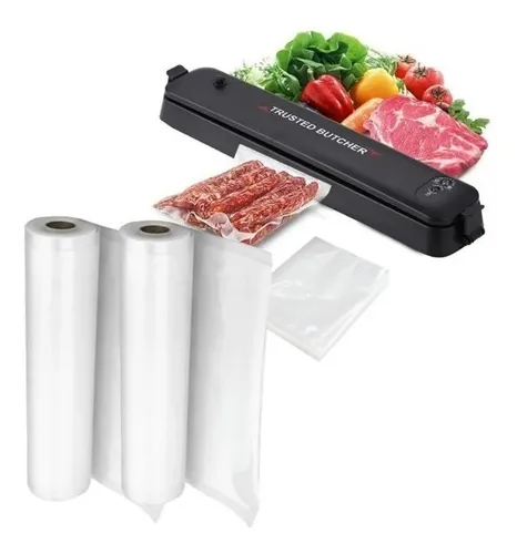 comprar Maquina Selladora Al Vacío Alimentos 90w + 2 Rollos 28cmx5m Color Negro