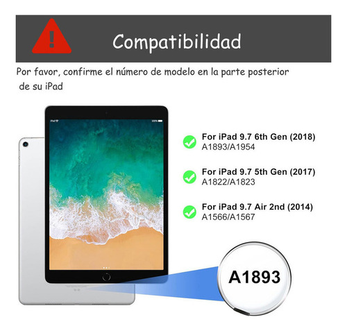 Funda Con Teclado Y Ratón Ñ For iPad 9.7 5ª 6ª Generación
