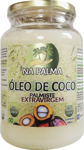 Óleo De Coco Na Palma Palmiste Extravirgem 500ml 100%natural