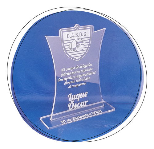 Placa, Trofeo, Premio De Acrílico + Caja De Envío + Diseño