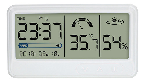 Reloj Higrómetro Digital Temperatura Y Humedad, Pantalla Lcd