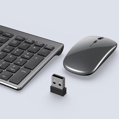Teclado Inalámbrico Inalámbrico Con Cable Usb Plata