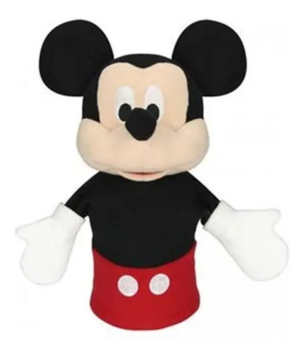 Fantoche De Pelúcia Mickey 28cm Preto/vermelho Multikids