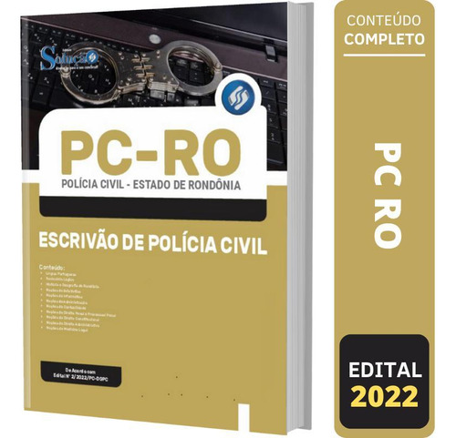 Apostila Concurso Pc Ro - Escrivão De Polícia Civil, De Professores Especializados.