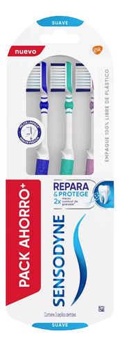 Cepillo de dientes Sensodyne Sensodyne Complete Protection suave pack x 3 unidades