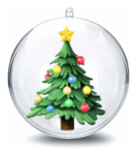 12 Bolas Esferas Plastica Trans. Para Decorar 16 Cm Navidad 