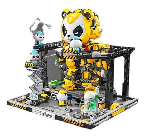 Chao Play Building Blocks Panda Mecha Puzzle Toys Machinery