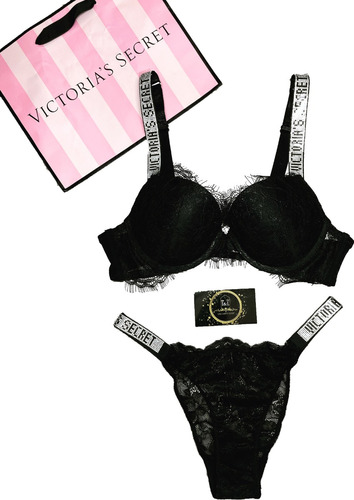 Conjunto De Encaje Victoria's Secret Con Brillos