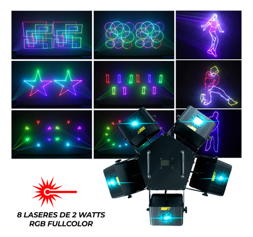 Efecto Laser 5 En 1 Rgb 10w Full Color Smr Pro Nitro Dmx Dj