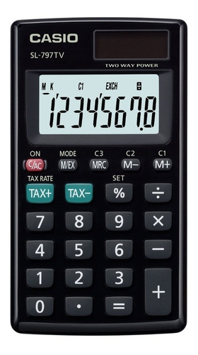 Calculadora Casio Portátil De 8 Dígitos Sl-797tv-bk