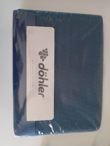 Colcha Döhler 1 Plaza Con Funda Azul