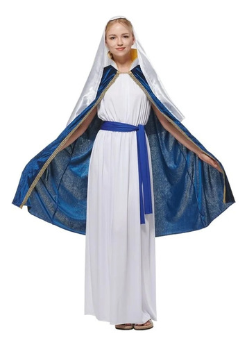 Vestido De Virgen Madre Para Mujer, Halloween, María, Adulto