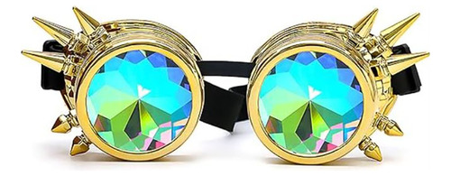 Googles Steampunk Rave Arcoiris Lentes Picos Caleidoscopio