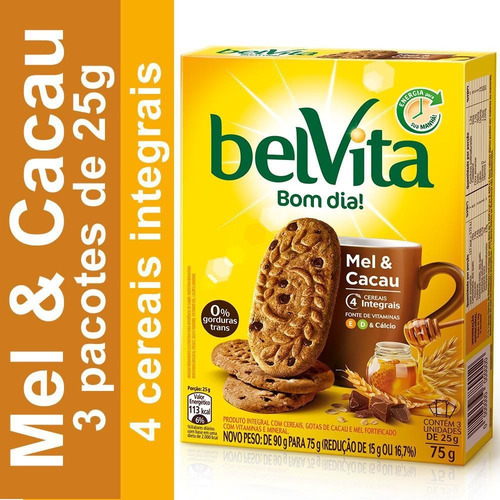 Biscoito Mel e Cacau Belvita 75g