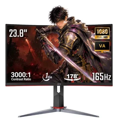 Monitor Gamer Curvo Aoc C24g2 23.8 full hd 165hz color negro