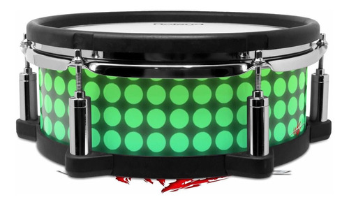 Envoltura Para Roland Pd-108 Drum Faded Dots Neon Verde