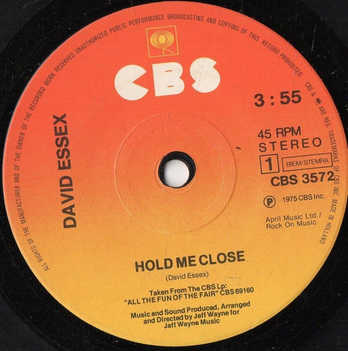 David Essex    Hold Me Close - Good Ol' Rock And Roll ( 7'')