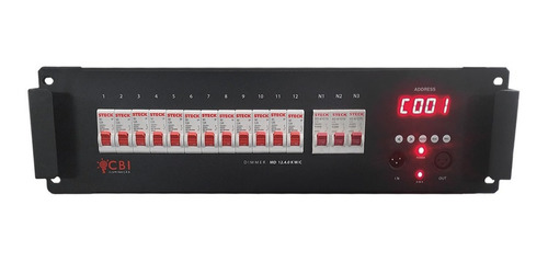 Rack Dimmer Digital 12 Canais Dmx 48kw Cbi Iluminação