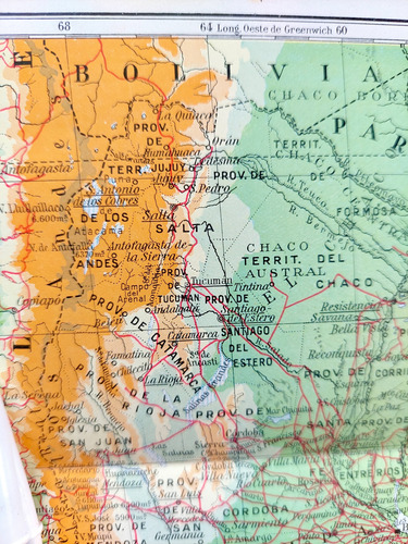 Antiguo Mapa Argentina 1930 Ferrocarriles Territorio Andes (Usado)