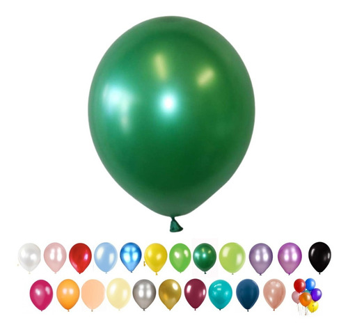 Globos Perlados Verde Oscuro 12 PuLG X 25 Cotillon Carioca