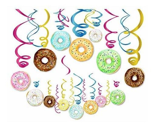 Cc Home 30ct Donut Party Decoration, Donut Hanging Swirl Kit