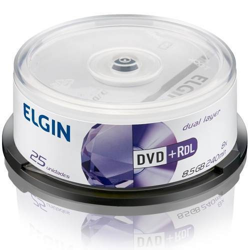 Disco virgem DVD+R DL Elgin de 8x por 25 unidades