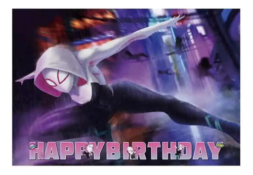 Tela De Fondo Decoración Cumpleaños Spider Woman Gwen Stacy