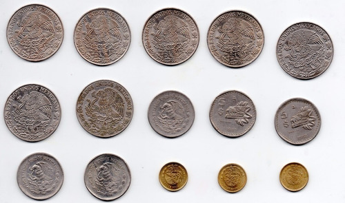 Monedas Cinco Pesos 1971 A 1987                    A1 30a