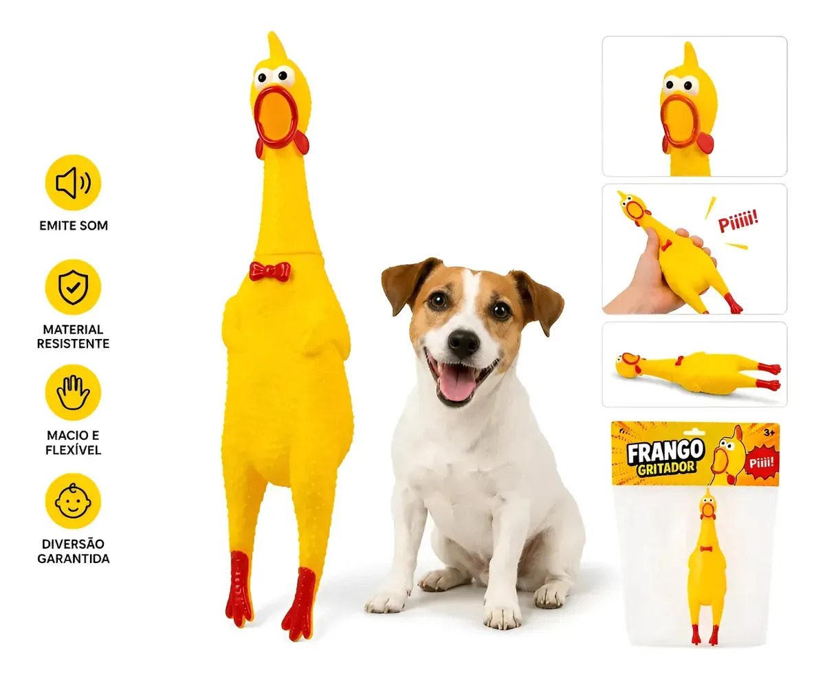Brinquedo Pet Galinha Frango Sonoro