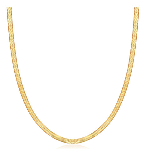 Barzel Collar De Cadena De Espiga Chapado En Oro De 18 Quila