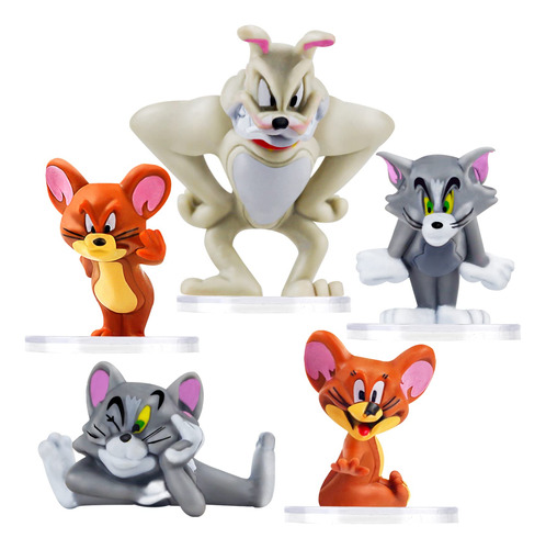 5pcs Sólido Pvc Tom And Jerry Figura Caliente Anime Gato, .
