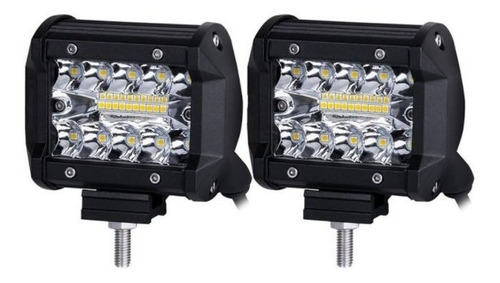 2 Faros Led Proyector Auxiliar 60w Combo Spot + Flood 4x4