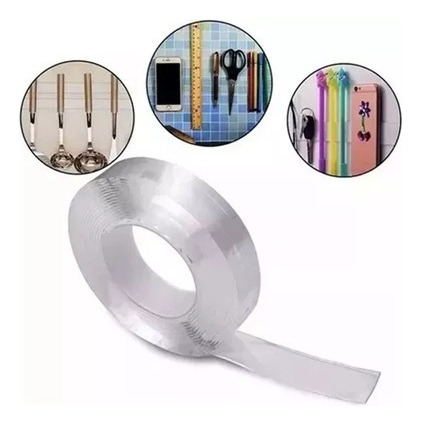 Cinta De Silicona Autoadhesiva Bifaz De 10 Mm X 1 Metro Cbx Transparente Lisa