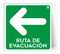 Comprar Señalamiento Ruta De Evacuacion Izquierda Letrero 20x20