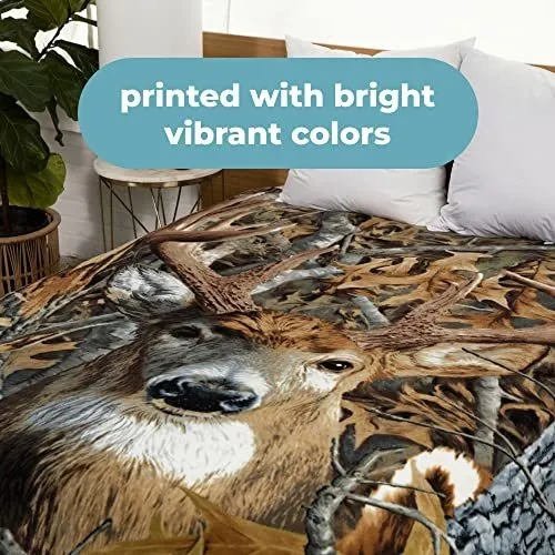 Dawhud Direct Camo Buck Deer - Manta De Felpa De Felpa Súper