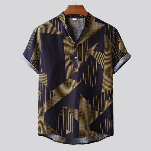 Camisa Casual De Verano De Algodón Para Hombre