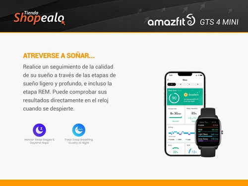 Smartwatch Reloj Inteligente Amazfit Gts4 Mini Negro Cuota-*