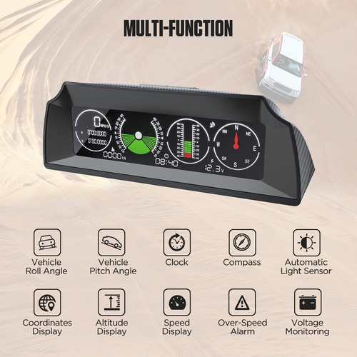 Medidor Velocidad X90 Gps Pendiente Inclinómetro Brújula 4x4