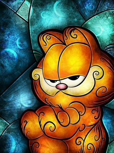 5d Diamond Painting Garfield Diams Cuadrados 40*50 Cms