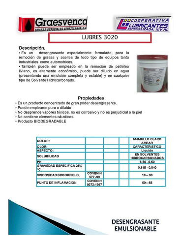 Desengrasante Industrial - Biodegradable Lubres 3020-des 04