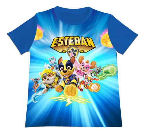 Camiseta Camisa Niño Paw Patrol Personalizada Poliester