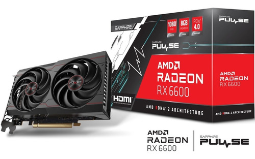 Imagen 9 de 10 de Placa De Video Sapphire Pulse Rx 6600 Gaming 8gb 2 Coolers F